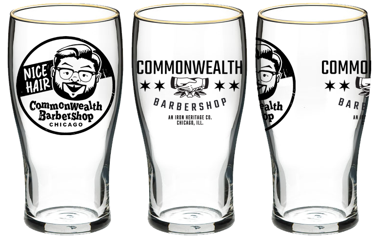 Commonwealth Barbershop - 16oz Libbey Pint Glass