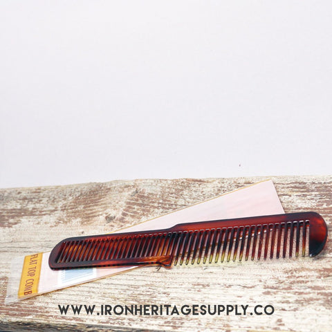"Tortoise 7-3/4" Flat Top Comb" by Scalpmaster