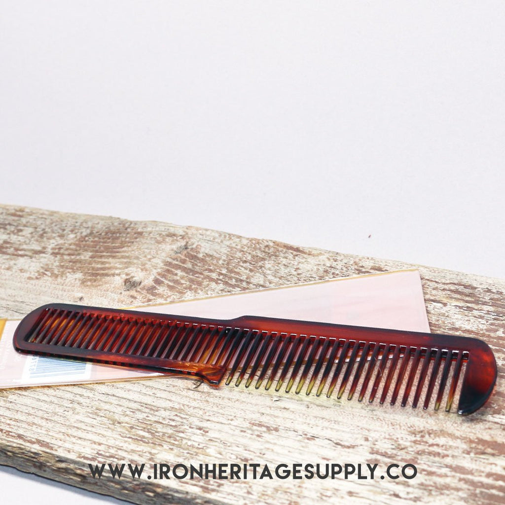 "Tortoise 7-3/4" Flat Top Comb" by Scalpmaster